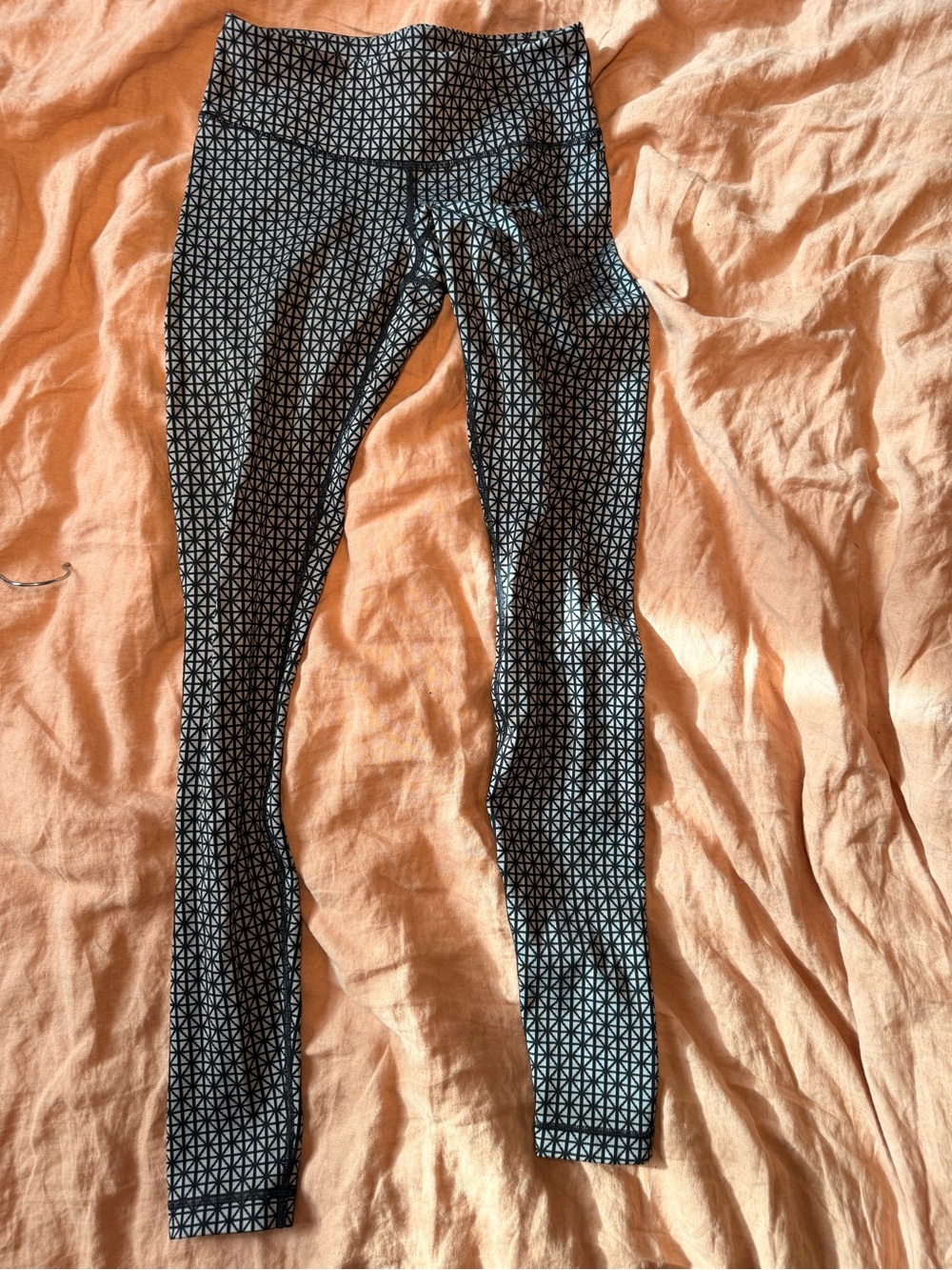 Lululemon Geometric Print Full-Length Leggings Black Gray Size XS